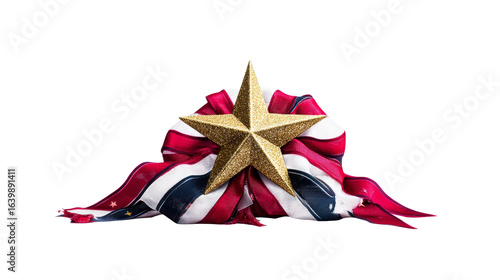 Wallpaper Mural Golden Star Centered on Patriotic Ribbons Torontodigital.ca