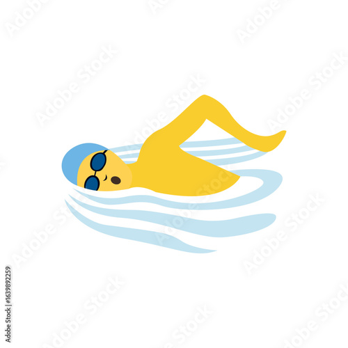Person swimming swim sports swimmer emoji symbol sign icon vector illustration isolated flat