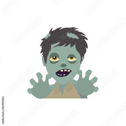 zombie emoji symbol sign icon vector illustration isolated flat