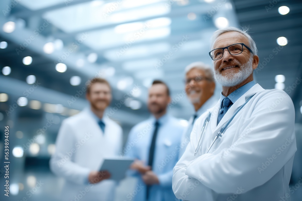 Fototapeta premium The Medical Team within a Modern Hospital Setting Focuses on Quality Patient Care and Collaboration