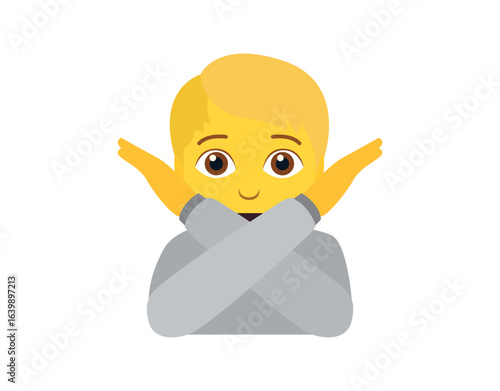 Person Gesturing No Hands Crossed X No can Do - No Good - Nope - No Deal - emoji symbol sign icon vector illustration isolated flat