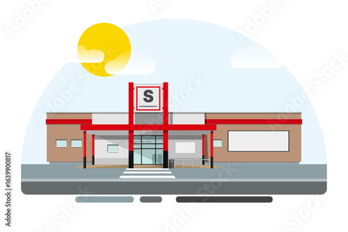 supermarket. supermarket building. vector illustration