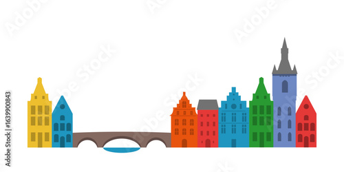 Belgium. Architecture of Belgium. Vector illustration