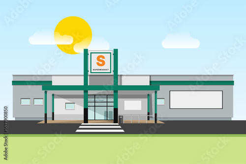 supermarket. supermarket building. vector illustration