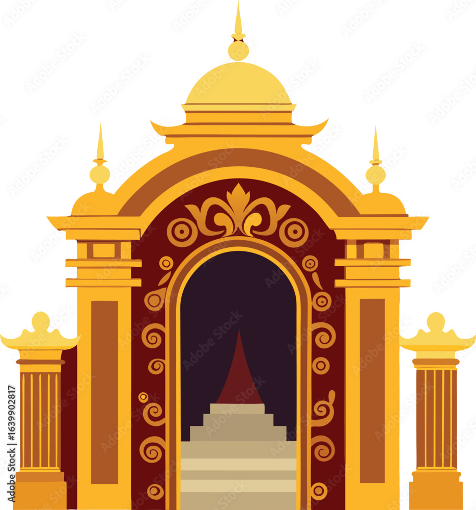 Fototapeta premium grand royal palace entrance gold ornamental frame