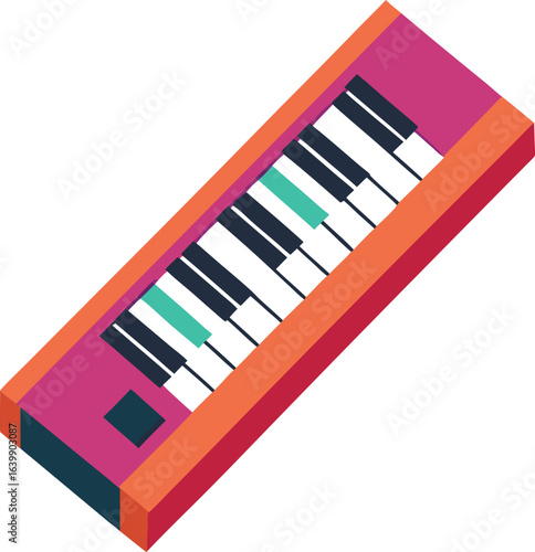 keytar vector modern electronic keyboard guitar