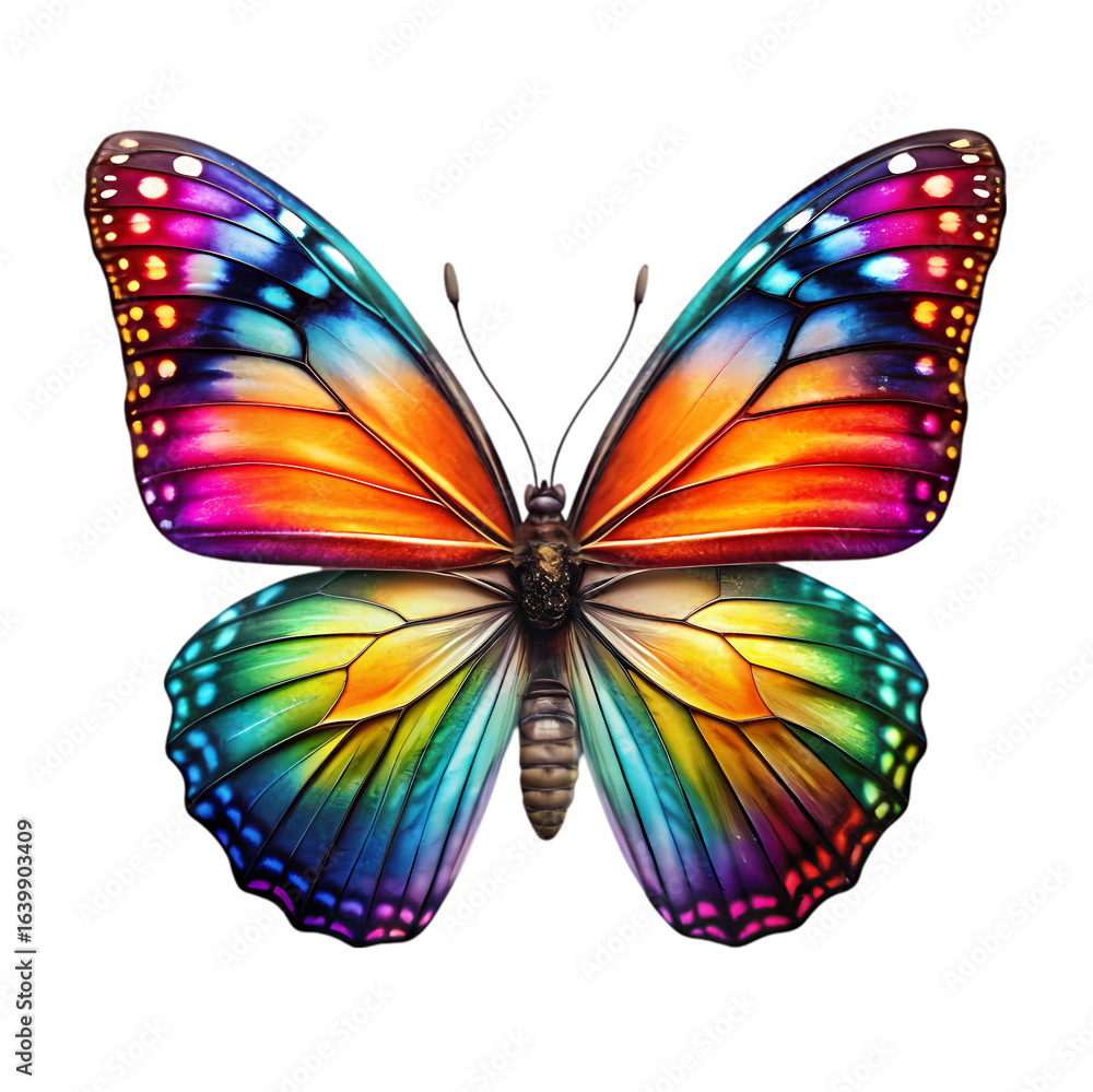 Obraz premium Vibrant Rainbow Butterfly A Symphony of Color