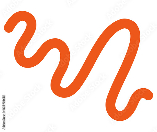 Wallpaper Mural Abstract orange doodle with playful cartoon squiggles wavy line. Cute cartoon bold, minimal decorative element for modern designs, posters, or fun background compositions. Torontodigital.ca