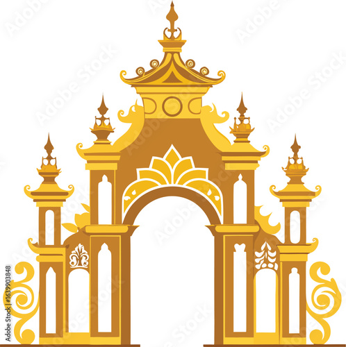 opulent golden palace gate baroque decorative 