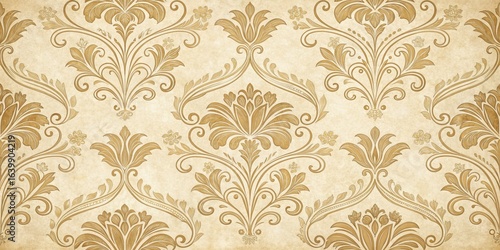 Elegant Golden Floral Damask Pattern, Vintage, Wallpaper