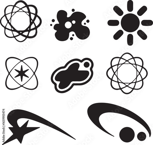 Icon Packs Y2K. Geometric Shapes EPS for Streetwear Graphic Design