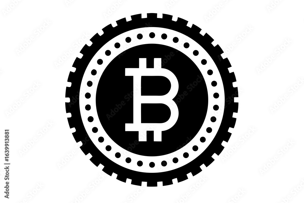 Bitcoin icon vector silhouette Bitcoin icon vector silhouette