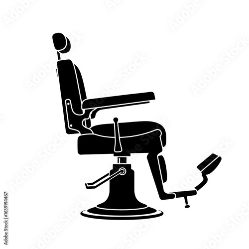 Vintage barber chair isolated on white background