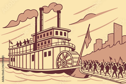 riverboat docked in Montgomery as tensions rise, sparking the alabama riverboat brawl in broad daylight