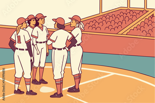 team huddle on the infield as alabama softball players prepare for the final inning of a championship game