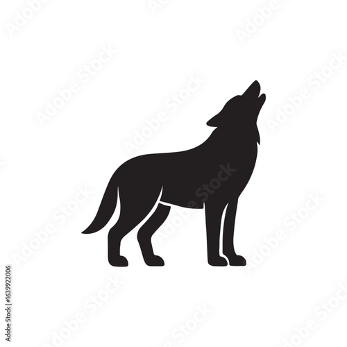 Wallpaper Mural Howling Coyote Silhouette Vector – Desert Wildlife Design Torontodigital.ca