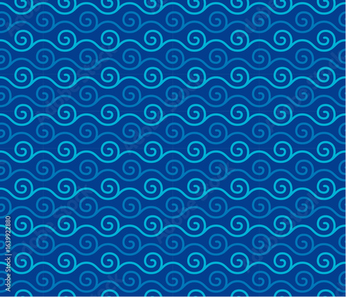 Seamless Abstract Geometric Pattern – Modern Minimal Design for Background, Wallpaper, Wrapping Paper, Textile, and Web Design, abstract blue background with waves