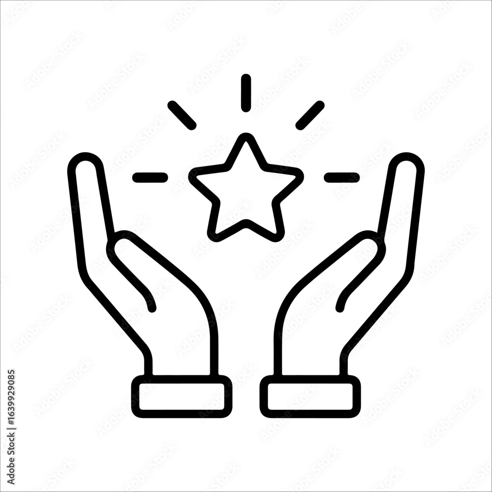 Obraz premium Hands holding star icon
