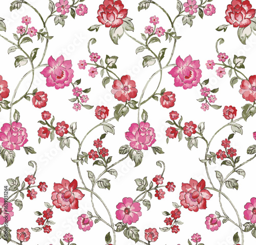 seamless floral branches with tropical leaves. set of hand painted botanical flowers, small cute flower and leaves. floral pattern.