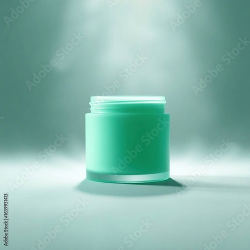 Teal Cream Jar with Studio Shot.