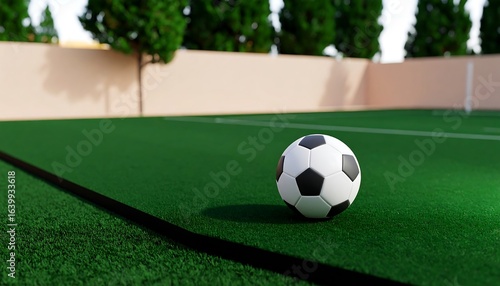 Soccer ball on green field