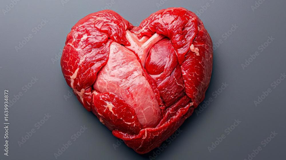 Fototapeta premium A symbolic heart encased in body fat, representing cardiovascular risk from chronic obesity