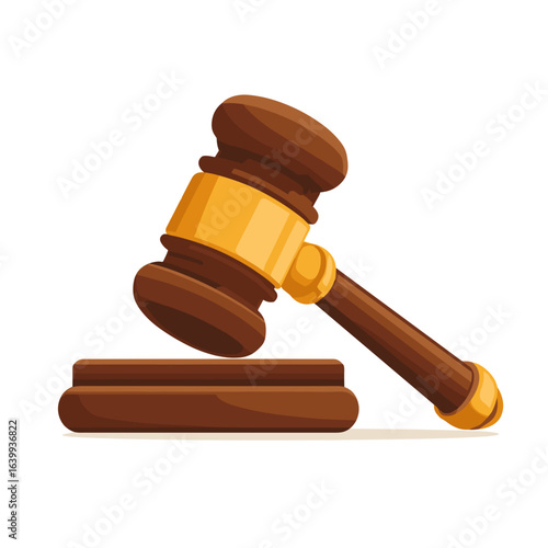 Symbol of justice prominently displayed with a wooden gavel and sound block representing legal authority and decision-making
