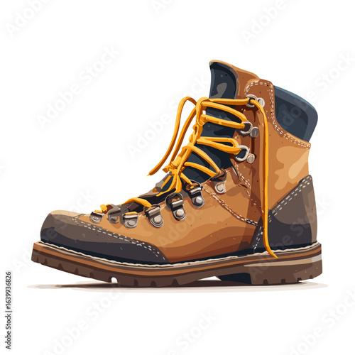 Hiking boots on display for outdoor adventure enthusiasts in bright colors and durable material
