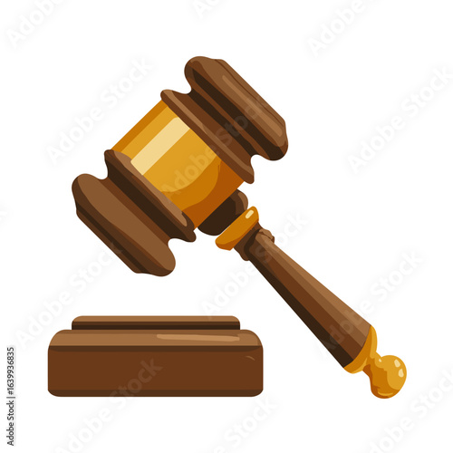 Judge's gavel in a courtroom setting symbolizing justice and legal proceedings during a court session