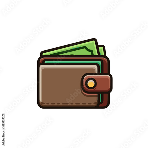 Colorful wallet holding cash appears on a plain background, symbolizing financial management and budgeting strategies