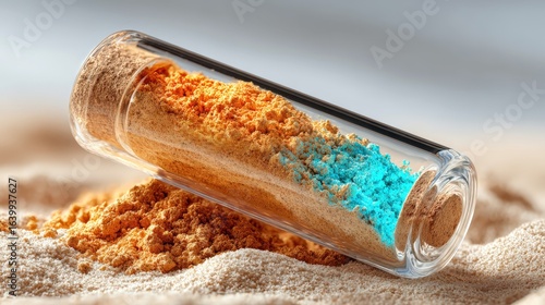 Glowing cerium oxide nanoparticles in a vial with vibrant orange on white