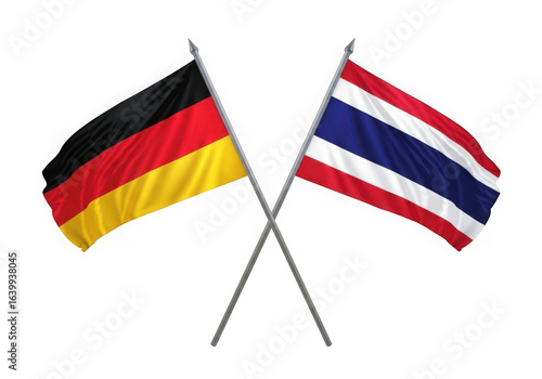 Free Download Germany and thailand crossed flags partnership isolated on transparent background - GFXLoad