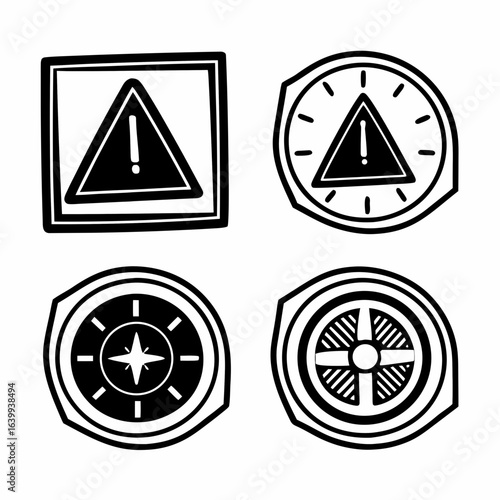Free Download Illustration of warning and first aid signs isolated on white background for safety and healthcare - GFXLoad