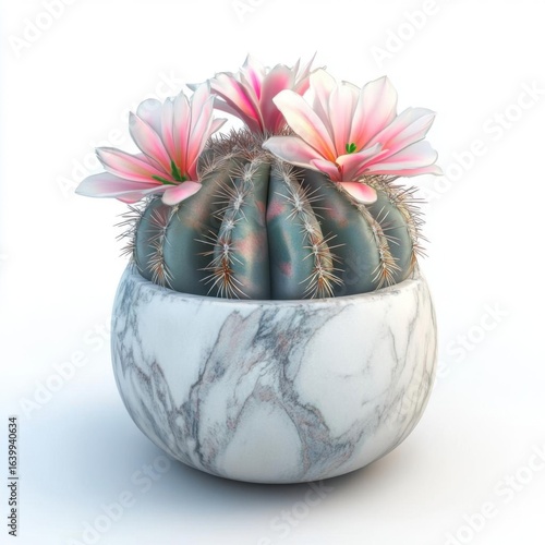 Beautiful cactus with vibrant pink flowers.