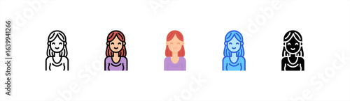 Mother icon set multiple style collection