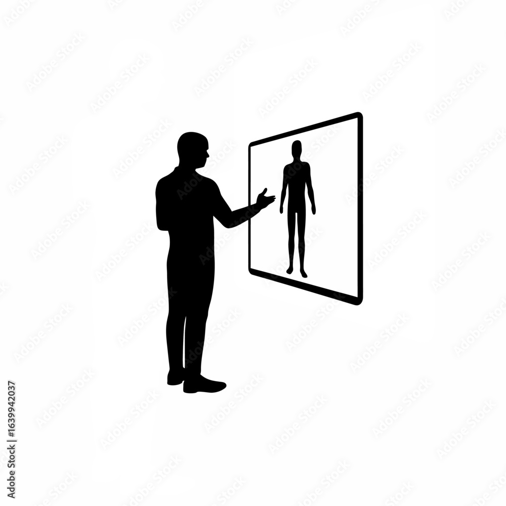 Fototapeta premium African man artist reviewing a new genetic creation