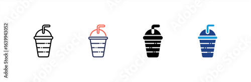 Softdrink icon set multiple style collection