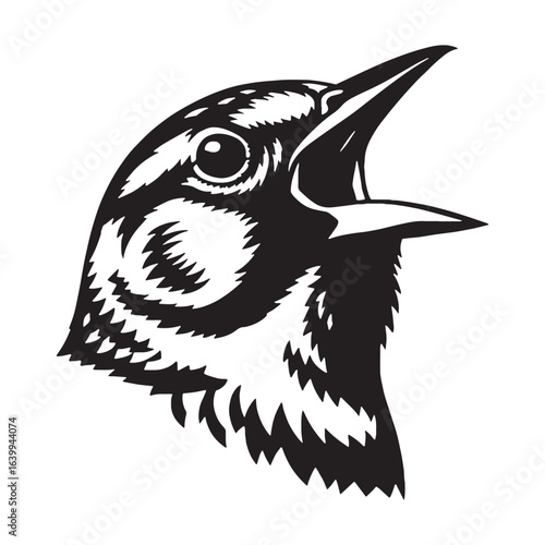 Detailed Lark Silhouette – Lark Vector Illustration for Nature-Themed Projects – silhouette of Lark

