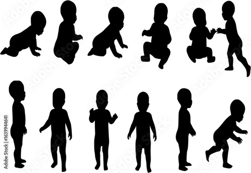 Baby Silhouettes Vector
