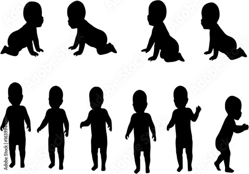 Baby Silhouettes Vector
