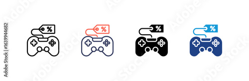 Game Controller icon set multiple style collection