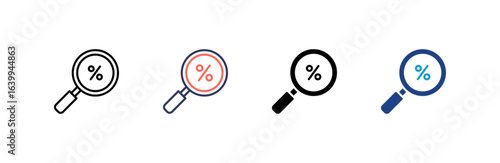 Search Promotion icon set multiple style collection