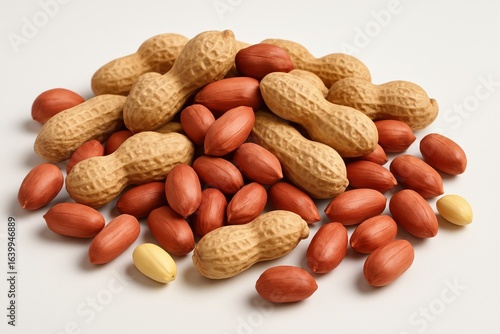 Wallpaper Mural A pile of inshell peanuts and peeled peanuts is presented on a white background. Vivid details and textures create an attractive look. Torontodigital.ca