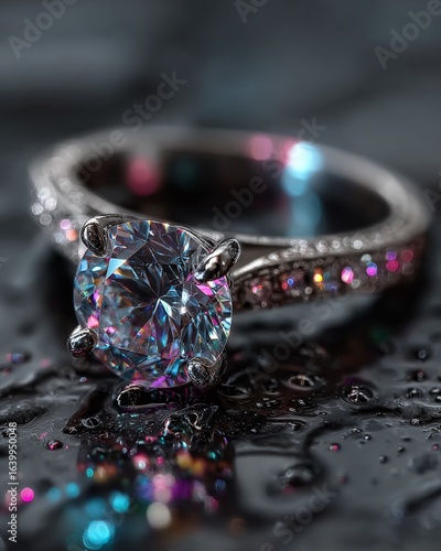 Exquisite Diamond Ring A Stunning CloseUp Showcase of Sparkle and Craftsmanship