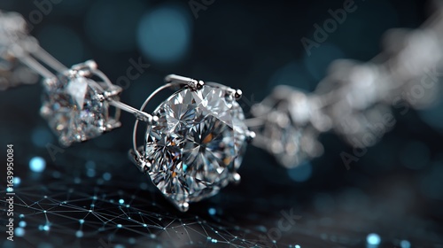 Stunning 3D Chrome Necklace A Futuristic Statement Piece Capturing the Essence of Modern Design with Intricate Details