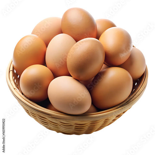 Wallpaper Mural Brown eggs in a wicker basket on a black background on transparent background Torontodigital.ca
