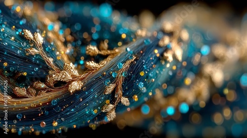 Exquisite Detail Reveals Intricate Gold Filigree A Macro Photography Masterpiece of Ornamental Design
