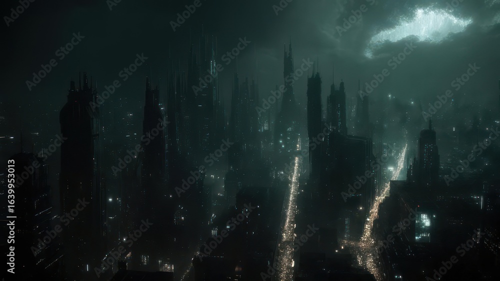 Obraz premium Futuristic city at night