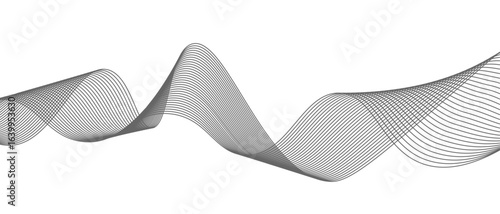 Abstract wave element for design digital frequency track equalizer, Abstract vector background with gray wavy lines.