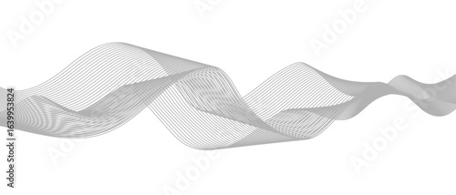 Abstract wave element for design digital frequency track equalizer, Abstract vector background with gray wavy lines.